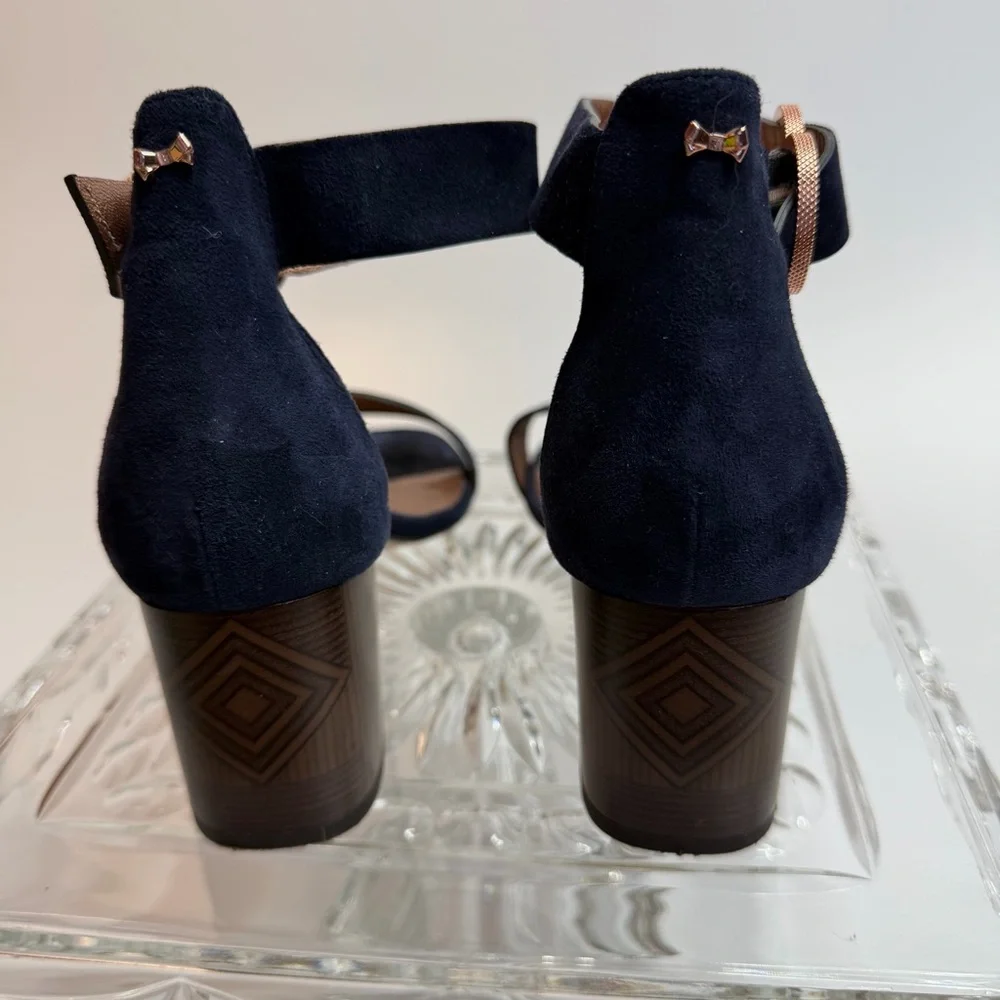 Ted Baker Kolissa3 Style navy suede ankle strap sandal- size 7